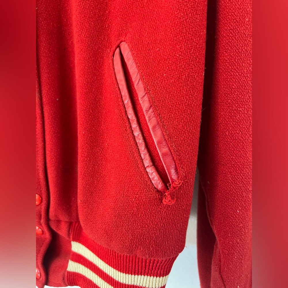 Vintage Collegiate Varsity Olivet College‎ Bands Chainstitch Red Jacket - Picture 5 of 15